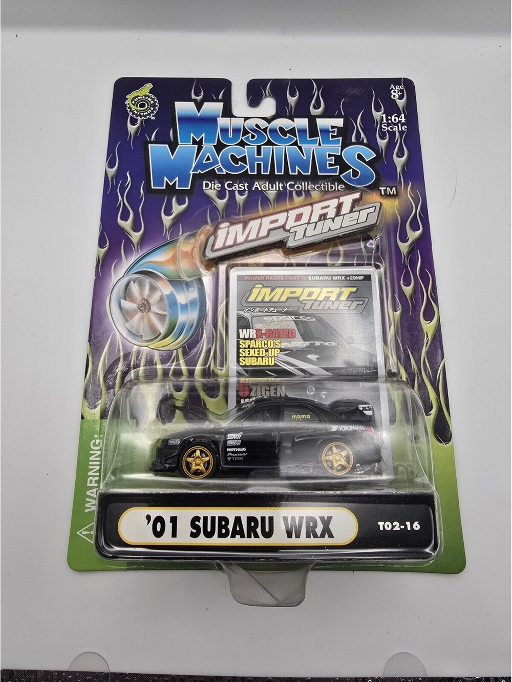 Muscle Machines Import Tuner '01 Subaru WRX T02-16 Black Gold Wheels Sparco